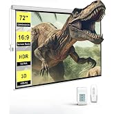 DINAH 72 Inch Electric Projector Screen with Remote | Automatic Air Indoor Drop Down, Motorized, 4K 3D HD Projection, For Movies