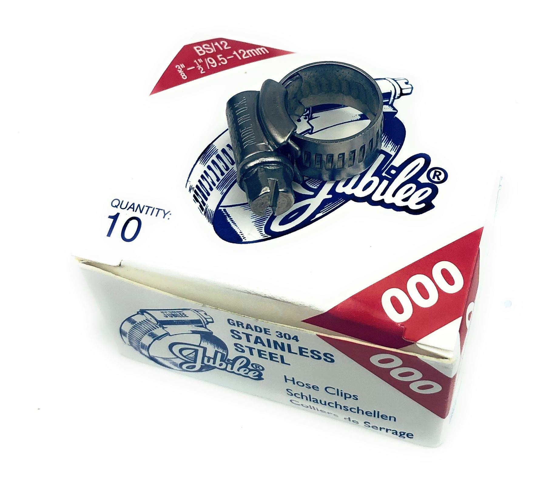 Jubilee® Stainless Steel SS304 Hose Clamp9.5-12mm x 10