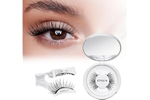 QUEWEL Magnetic Eyelashes Natural Look, Reusable Magnetic Lashes with Applicator, Soft Half Lashes without Eyeliner, Easy to 