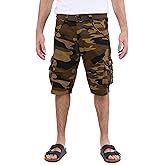 X RAY Mens Cargo Shorts Camo & Solid Colors 12.5" Inseam Knee Length Classic Fit Multi Pocket (Big and Tall Shorts for Men)