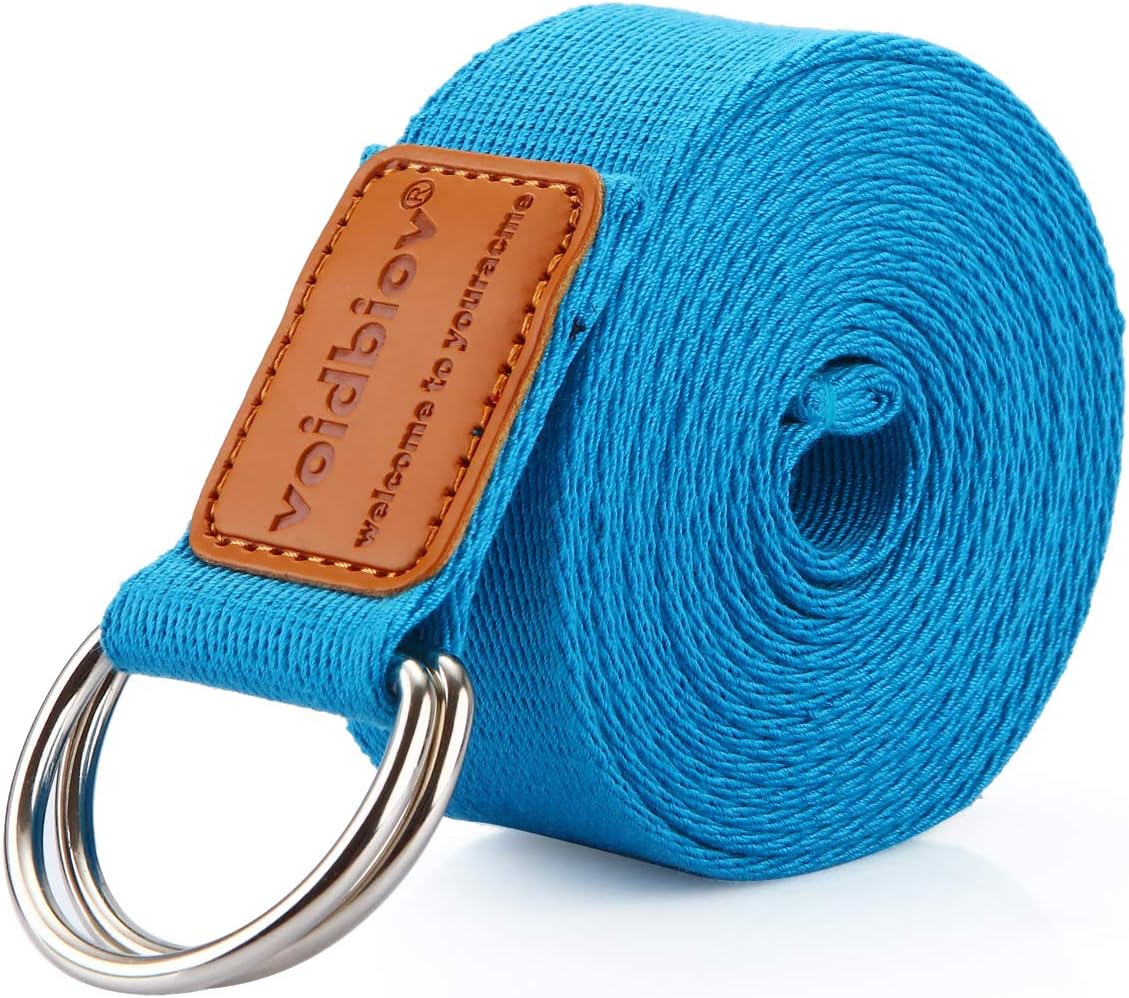 voidbiov Yoga Strap 2.5M, Durable Cotton Belt 8ft with Adjustable D-Ring Buckle, Perfect for Holding Poses, Improving Flexibility and Physical Therapy