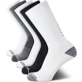 Tommy Hilfiger Mens Crew Socks - 5 Pack Cushioned Stretch Athletic Performance Crew Length Running Socks for Men