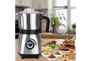 Spice Grinder Electric, Herb Nut Grinder for Kitchen, Detachable Espresso Grinders with Stainless Steel Blades, Filter and Br