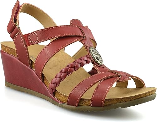 earth leather wedge sandals