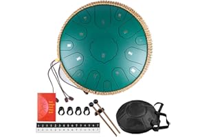 AETOO Steel drum tongue 13 inchs 15 Notes C major Percussion instrument Kit Carry bag with Music book for Concert, Children's Music Enlightenment,for adults Yoga Meditation