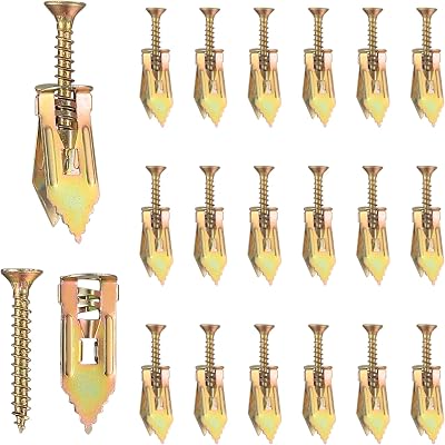 LJAPPLIED 100Pcs Plasterboard Fixings & Wall Plugs M4x30mm 50 anchors 50 screws