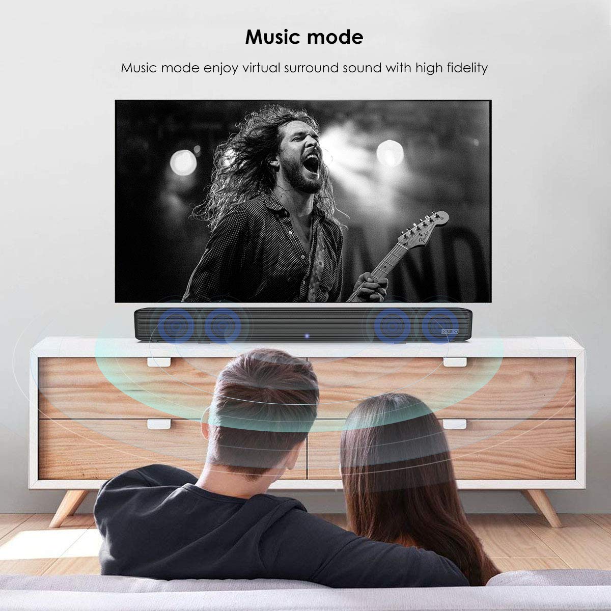 Sound Bars for TV, Joly Joy 90W TV Sound Bar Wireless Audio Speaker and Wired Home Theater Speaker System (Bluetooth 2.1-Channel, Remote Control, Wall Mountable)