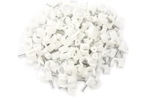 BLUESKY RilexAwhile RG6 RG59 Cable Clip Attach to Wood,Concrete,Brick,Masonry, Plaster Black/White 100 pieces (white)