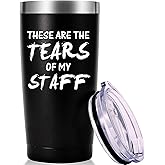 These Are The Tears of my Staff Travel Mug Tumbler.Funny Boss Day,Office Gifts.Moving Appreciation Retirement Birthday Christmas Gifts For Men Women Boss Boss Lady From Employees(20oz Black)