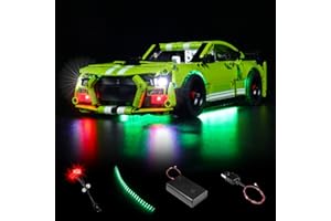 VONADO LED Light Kit Compatible with Lego Technic Ford Mustang Shelby GT500 42138, DIY Lighting Compatible with Lego Mustang 42138 (NO Lego Model, ONLY Light)