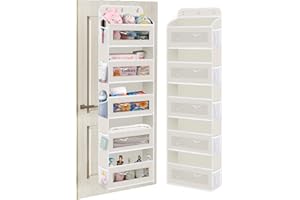 KYEVIS Over the Door Organizer with 5 Pockets 10 Side Mesh Pockets, 50lbs Load Anti Tilt Back of Door Organizer, Behind Door 