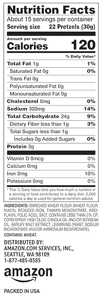 AMAZON BRAND – HAPPY BELLY MINI TWIST PRETZELS, 1 POUND (PACK OF 1)