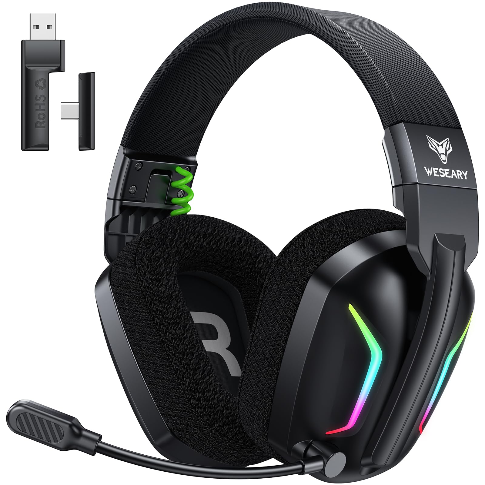WESEARY Gaming Headset Wireless mit Mikrofon für PS5 PS4 PC Switch Handy