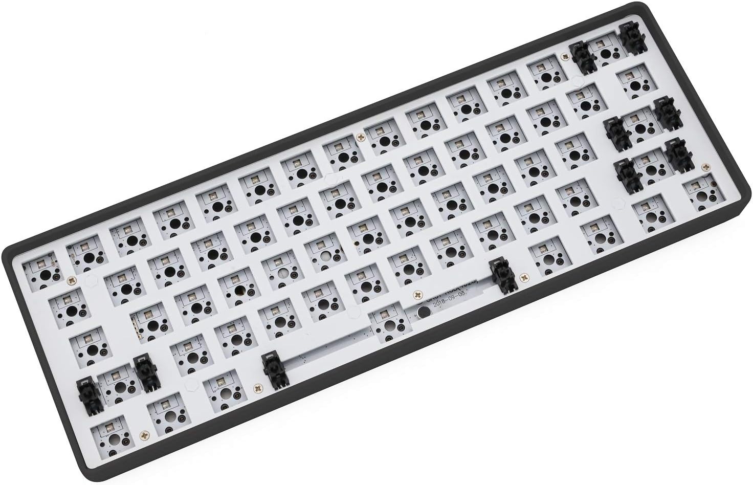 gk61 60% Custom Mechanical Keyboard with RGB Switch LEDs hot swapping Socket Powerful Control Software Type c PCB Plate case (GK61 Black Case Kit x1)