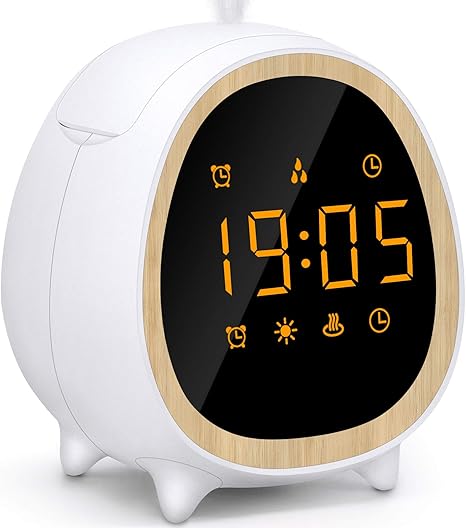 Amazon Com Diffuser Alarm Clock 200ml Ultrasonic Cool Mist Aromatherapy And Humidifier With Waterless Auto Off Aroma Essential Oil Diffuser Kitchen Dining