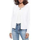 Urban CoCo Women's Crew Neck Button Front Cardigan Sweaters Long Sleeve Open Front Soft Knit Sweater Outfits