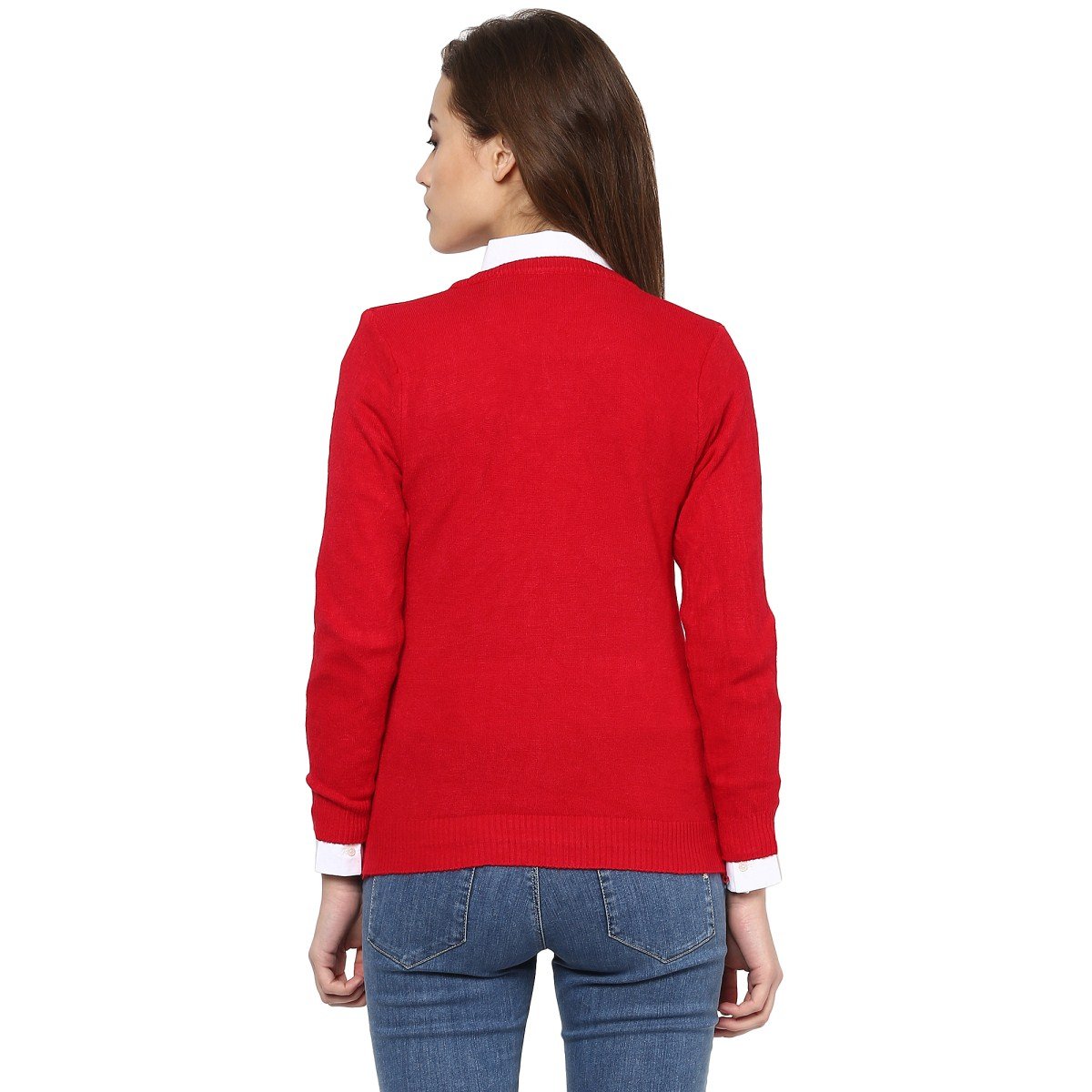 camey women red cardigan without shirt