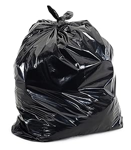 Plasticplace 55 Gallon Rubbermaid® Compatible Trash Bags 40"W x 50"H, 1.5 Mil, Black, 100/case