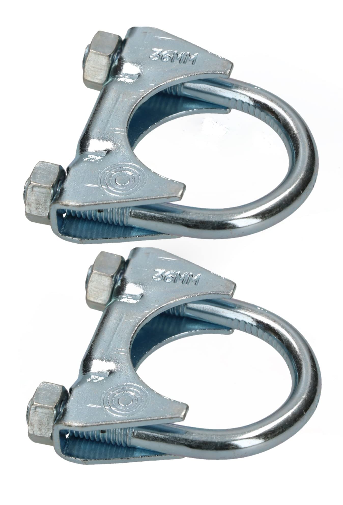KOTARBAU® Set of 2 U-bolt clamp 36 mm exhaust pipe clamp pipe clamp U-bolt for mounting antenna pipes masts universal clamp for pipe connections