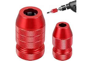 Abizarch 2Pcs Drill Depth Stop Adjustable Drill Bit Stop Collar Set Aluminum Alloy Drill Stop Precise Drill Size Range 5/64inch-3/16inch 15/64inch-7/16inch for Furniture Tile Metal Wood(Gules)