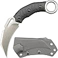 Ccanku C1298 Claw knife,Fixed Blade Knife,D2 Steel Blade+G10 Handle Outdoor EDC Tool Knives with Kydex Sheaths for Hunting, Survival, Camping(Silver) …