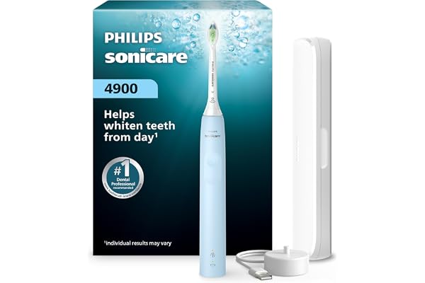 Philips Sonicare 4900 Series Electric Toothbrush - Sonic Toothbrush With Advanced Sonic Technology, Pressure Sensor, Two Inte