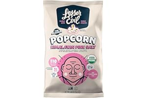 LesserEvil Organic Popcorn, Himalayan Pink Salt, .88 Ounce, 18 Count
