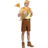 Disney Pixar Adult Up Russell Costume | Men's Wilderness Explorer Scout Halloween Outfit