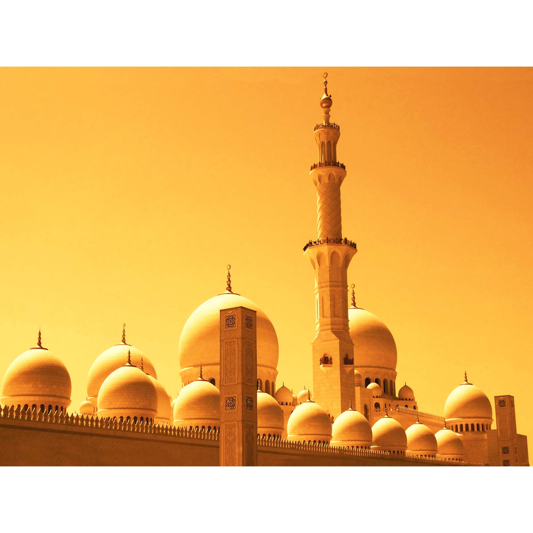 Mosque Dubai Golden Large Canvas Wall Art Print
