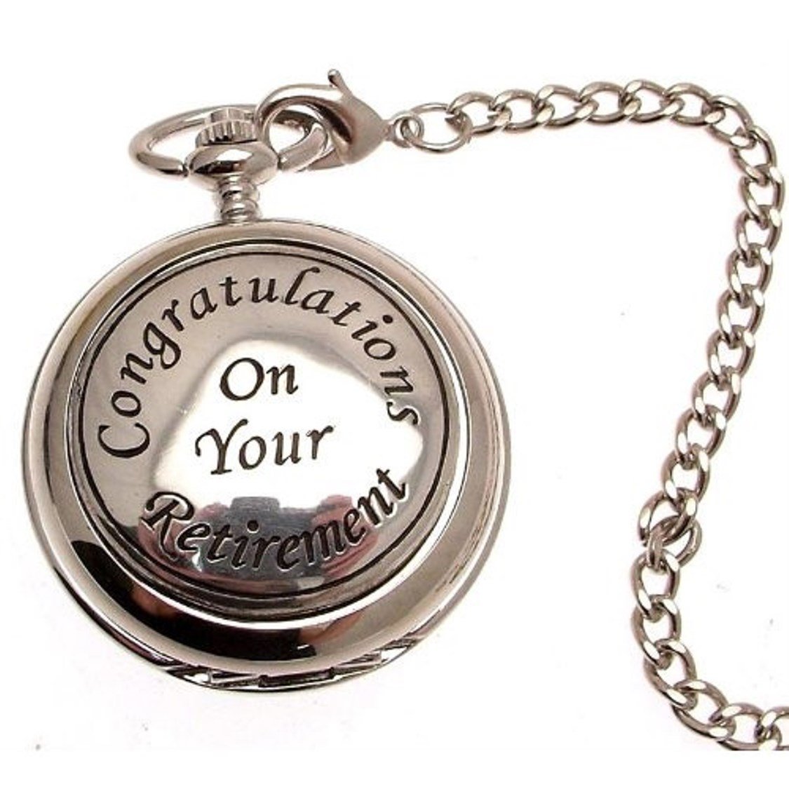 Pocket watch Solid pewter fronted mechanical skeleton