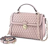 Woven Purses For Women Crossbody Shoulderbag Vegan Leather Handwoven Top Handle Satchel Zip Cross Body Purse