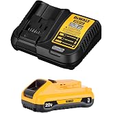 DEWALT 20V MAX Battery Pack with Charger, 3 Ah, Extra Long Run Time (DCB230C)