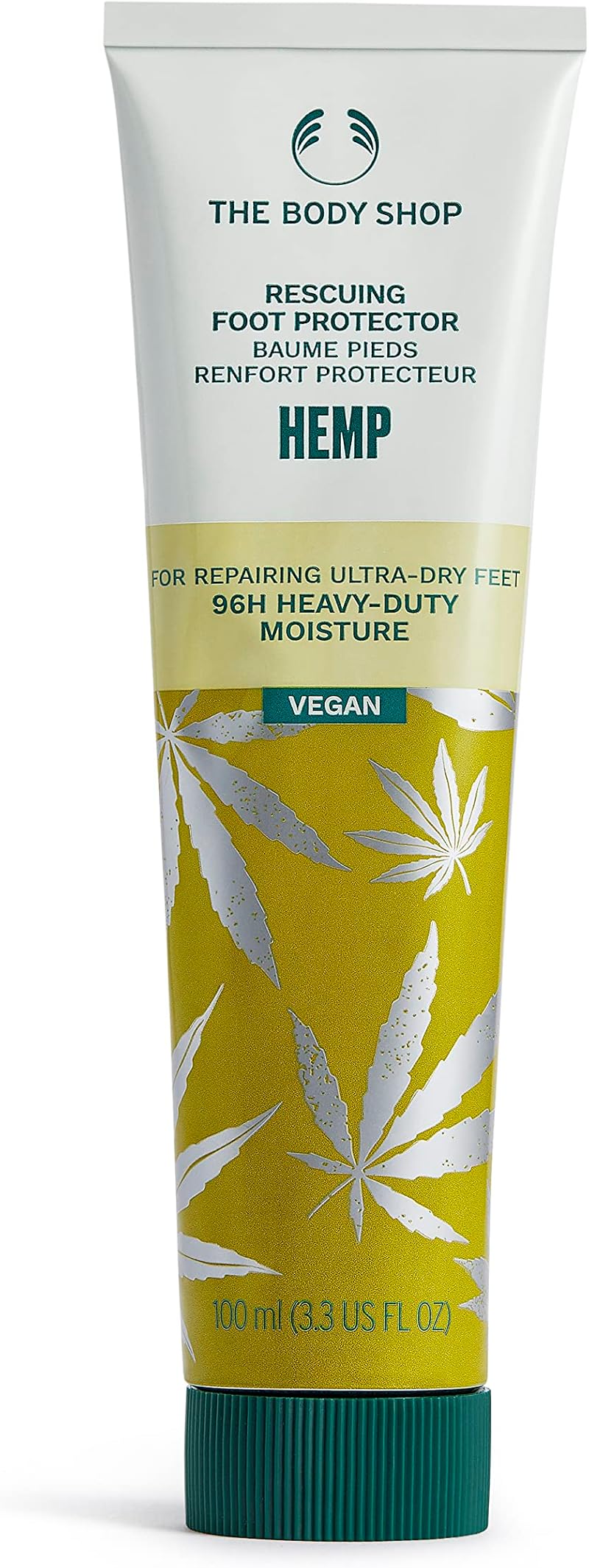 The Body Shop Hemp Foot Protector Cream 100ml | 96hr Moisture Dry Skin Vegan