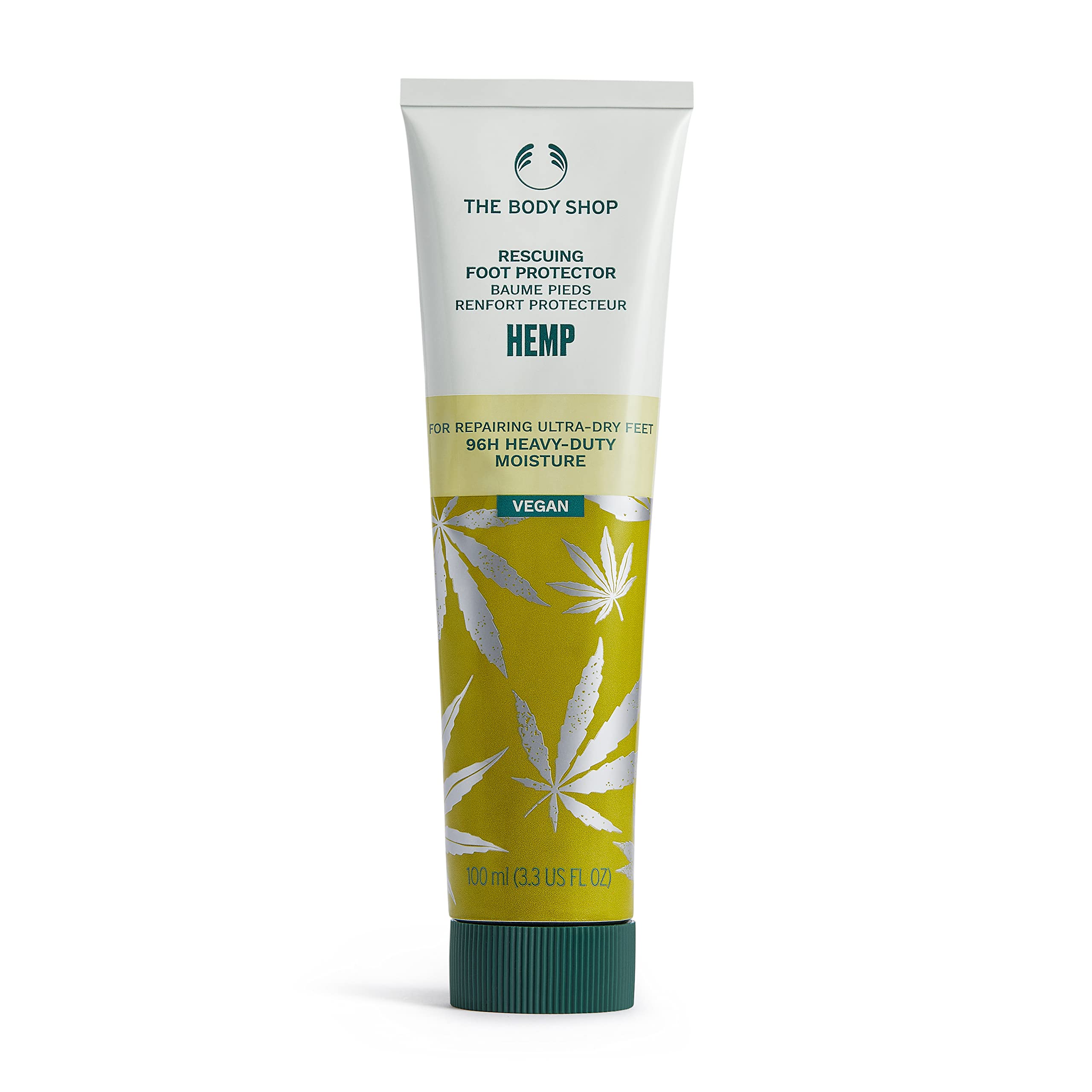The Body Shop Hemp Foot Protector (1x 100ml), Hemp Foot Cream, Heavy-Duty Foot Cream, 96hr Moisture for Dry Skin, With Hemp Seed Oil & Shea Butter, Vegan Foot Moisturiser, Smooths & Softens Feet