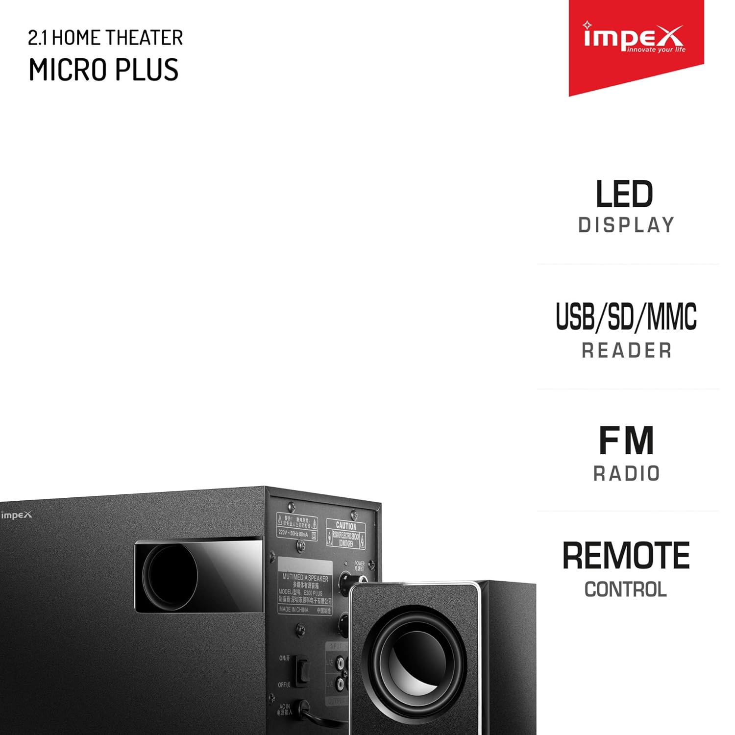 impex 2.1 multimedia speaker system