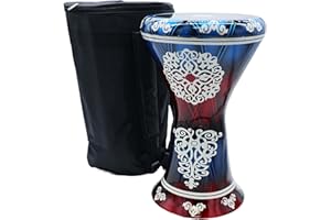 The 18 '' Sombaty Horizon Zaza Percussion Egyptian Style Darbuka With 9'' Drum Head (Liquid Red-9'')