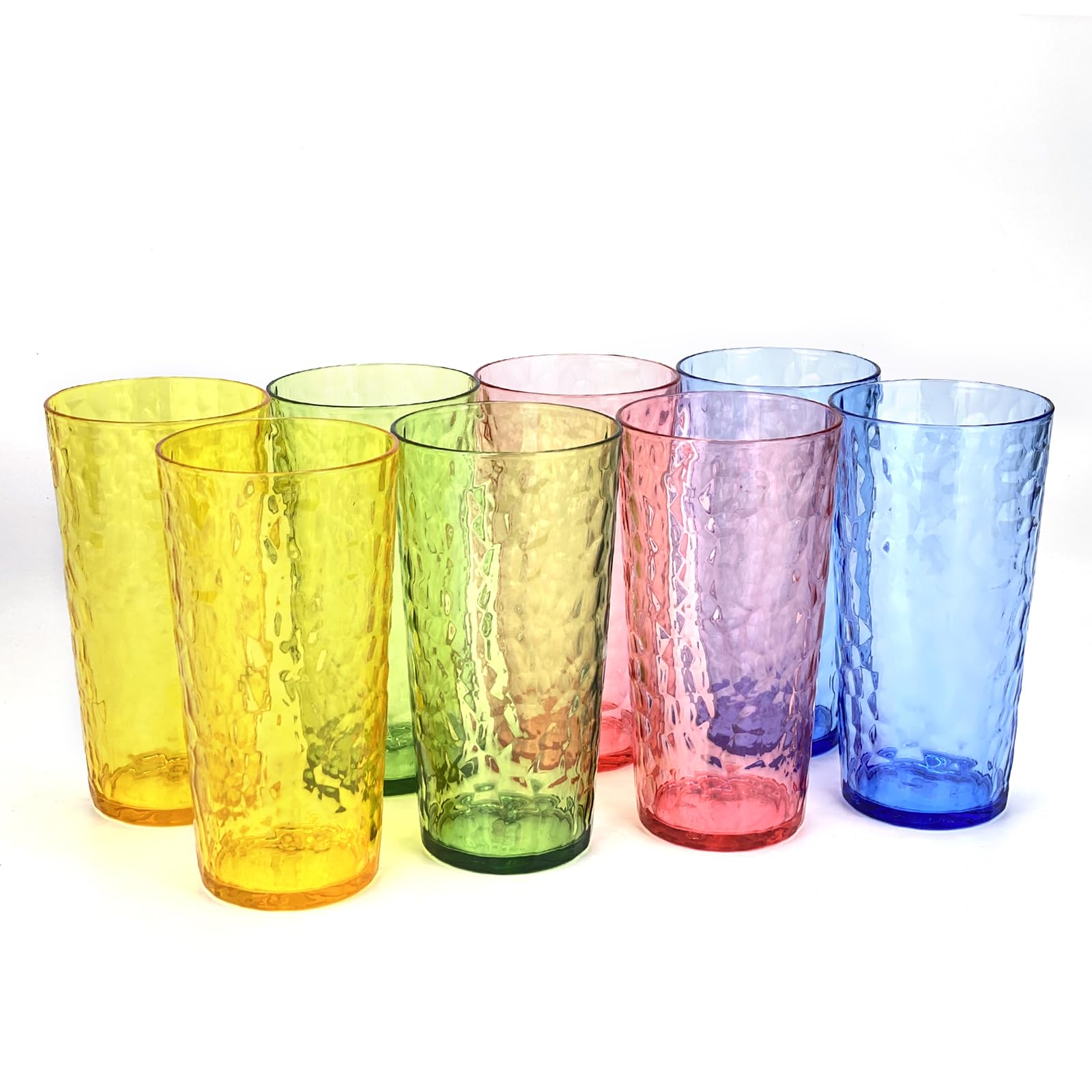 Yalin 24-Ounce Plastic Tumbler Acrylic Drinking Glasses, Reusable Plastic Cups, Stackable, BPA-Free, Shatter Proof, Dishwasher Safe, Set of 8 (Multicolor) — image 1
