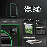 VIVOSUN 120x120x200 cm Grow Tent Mylar Viewing Window Base Tray VS4000 VSF4300 view 6