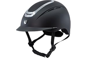 Tipperary Equestrian Ultra Helmet, Matte Black Shell/Matte Blacktop/Silver Trim, M (9304-M-MBK)