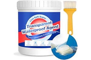 LIVE SAFT SUPER Invisible Waterproof Adhesive - 10.6oz Water-Based Transparent Waterproof Coating with Brush, Wall Bathroom Roof Liquid Waterproof Sealant Anti Leakage Agent for Indoor & Outdoor