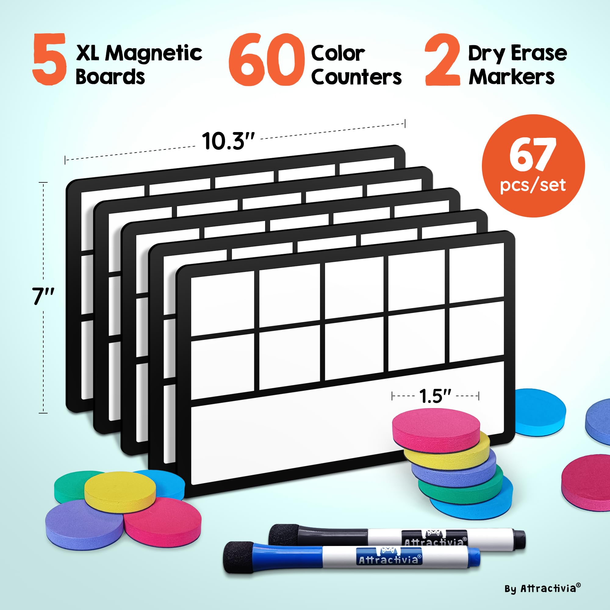 Mua Attractivia 67 PCS Giant Magnetic Ten Frames Set with Magnetic ...