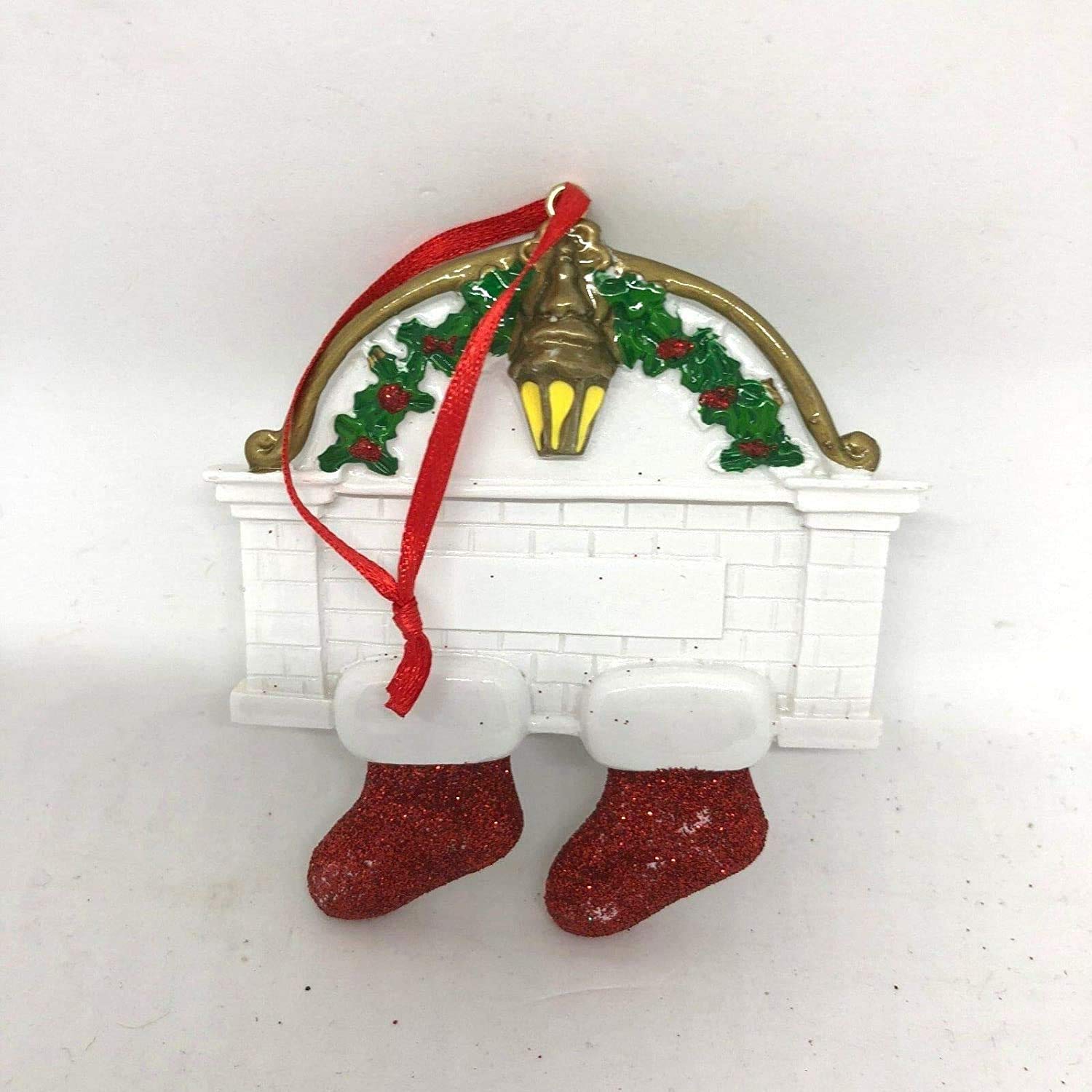 Personalise Your Own Resin Christmas Tree Hanging Decorations - Fireplace with stockings 2