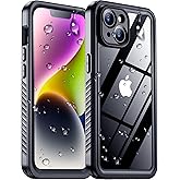 Red2Fire 2024 New for iPhone 14 Case Waterproof,[Built-in Screen Protector & Camera Protector][Full Body Shockproof][IP68 Underwater][Dustproof][Dropproof] Phone Case for iPhone 14 6.1" Black/Clear