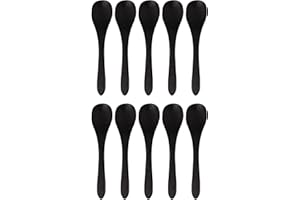 BambooMN Brand - Black 3.5" Oval Head Small Solid Bamboo Spice/Salt/Sugar Spoons, 100pcs