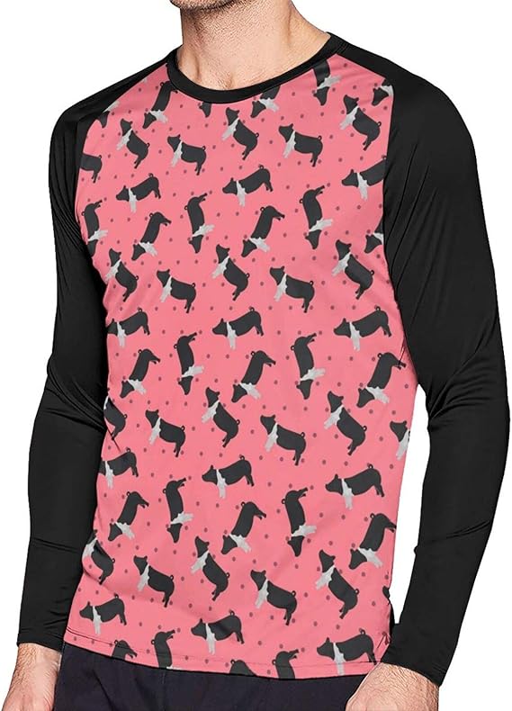 Amazon Co Jp 白黒豚 ピンク Tシャツ メンズ 長袖 ロングスリーブ Tシャツ インナーシャツ 丸襟 肌着 柔らかい 快適 トップス スポーツ カジュアル おしゃれ メンズ服 春 秋 冬 服 ファッション小物