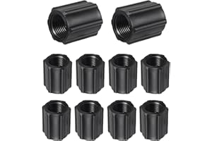 NFAMRZCAR 10 Pcs 1/2 Inch Double Female Thread Coupling Sprinkler Pipe Fitting Threaded Fitting NPT Coupling for Garden Lawn Irrigation System (1/2 Inch Double Female Thread)