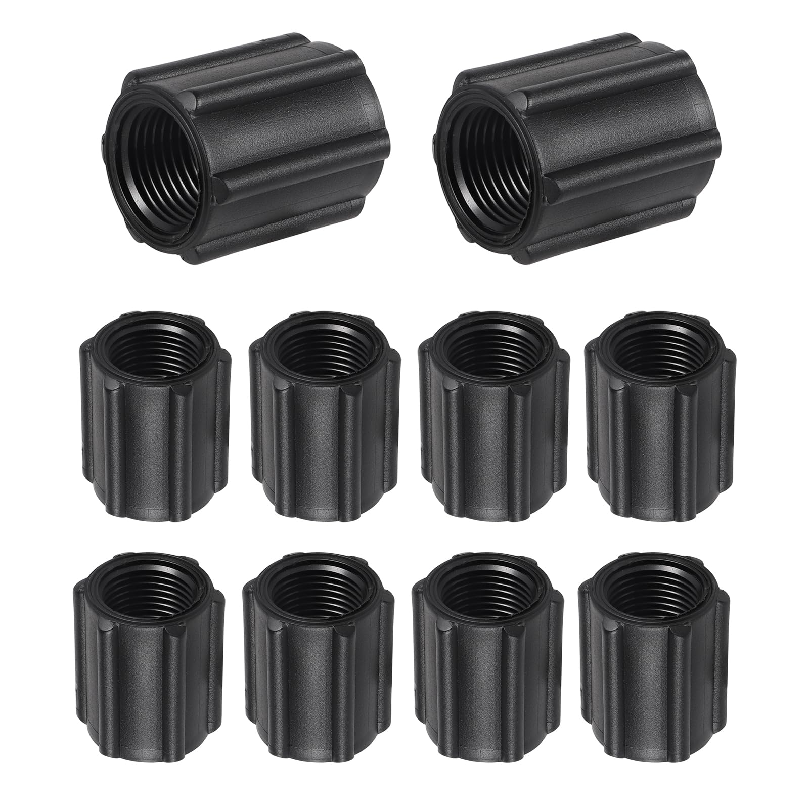 Photo 1 of 10 Pcs 1/2 Inch Double Female Thread Coupling Sprinkler Pipe Fitting Threaded Fitting NPT Coupling for Garden Lawn Irrigation System (1/2 Inch Double Female Thread)
