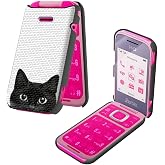 BEOTIWAD Case for HMD Barbie TA-1681 4G Phone,Black Cats | Dual-Layer Shockproof Case with Hard PC Shell, Soft TPU Bumper and Tempered Glass Screen Protector for HMD Barbie TA-1681