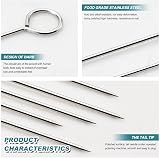 TakFree 30cm Stainless Steel Kebab Skewers 20pc Reusable 12in Grill Sticks view 3