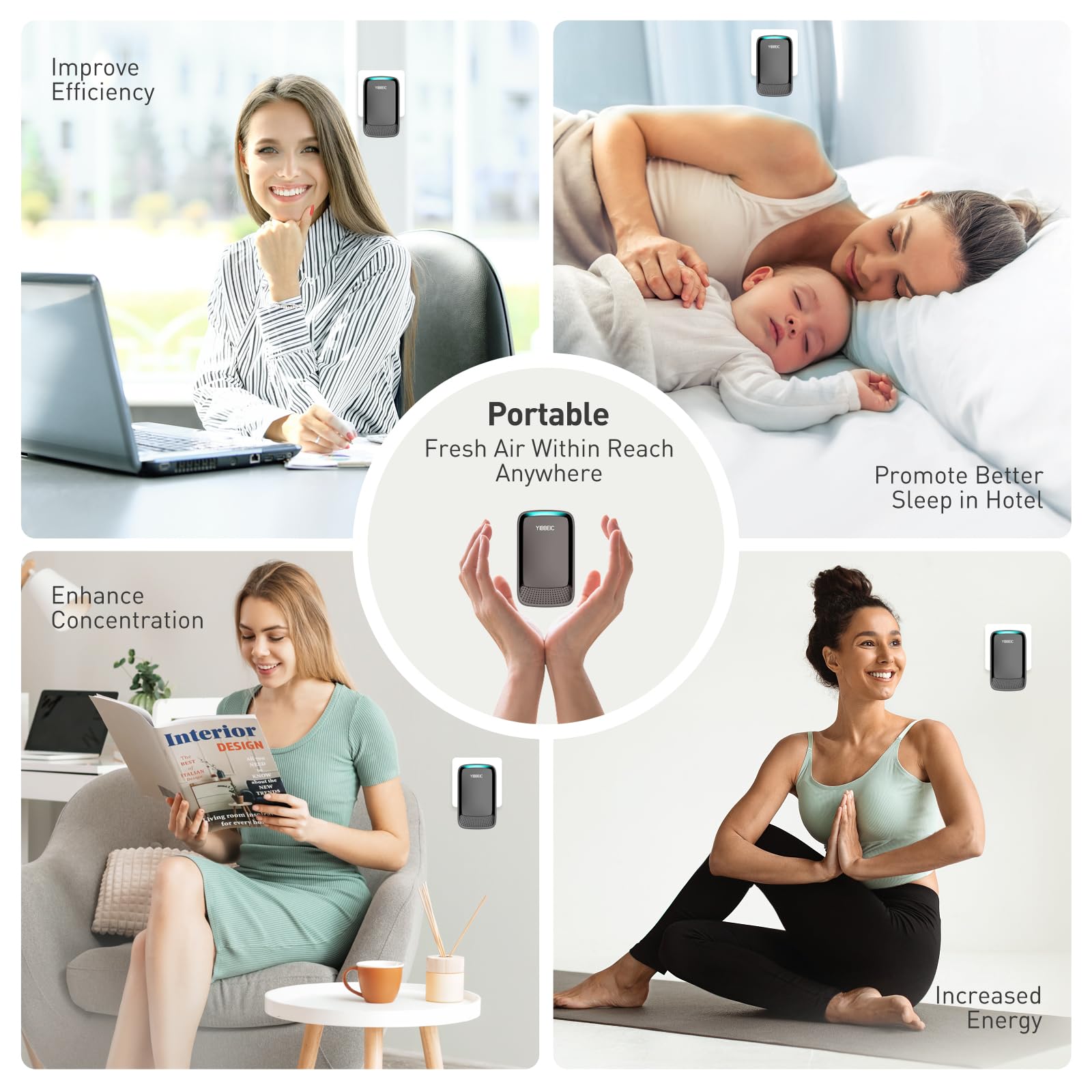 Air Purifier Plug In 4 Pack,Air Ionizer Purifier For Home Plug In,Forest Air Maker,Portable Negative Ion Generator,Ionic Air Freshener For Pet Odor,Kitchen Odor,Dust,Smoke Smell